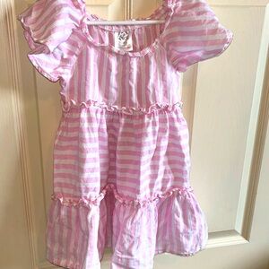 Excellent condition pink and white striped flowy dress size 3T